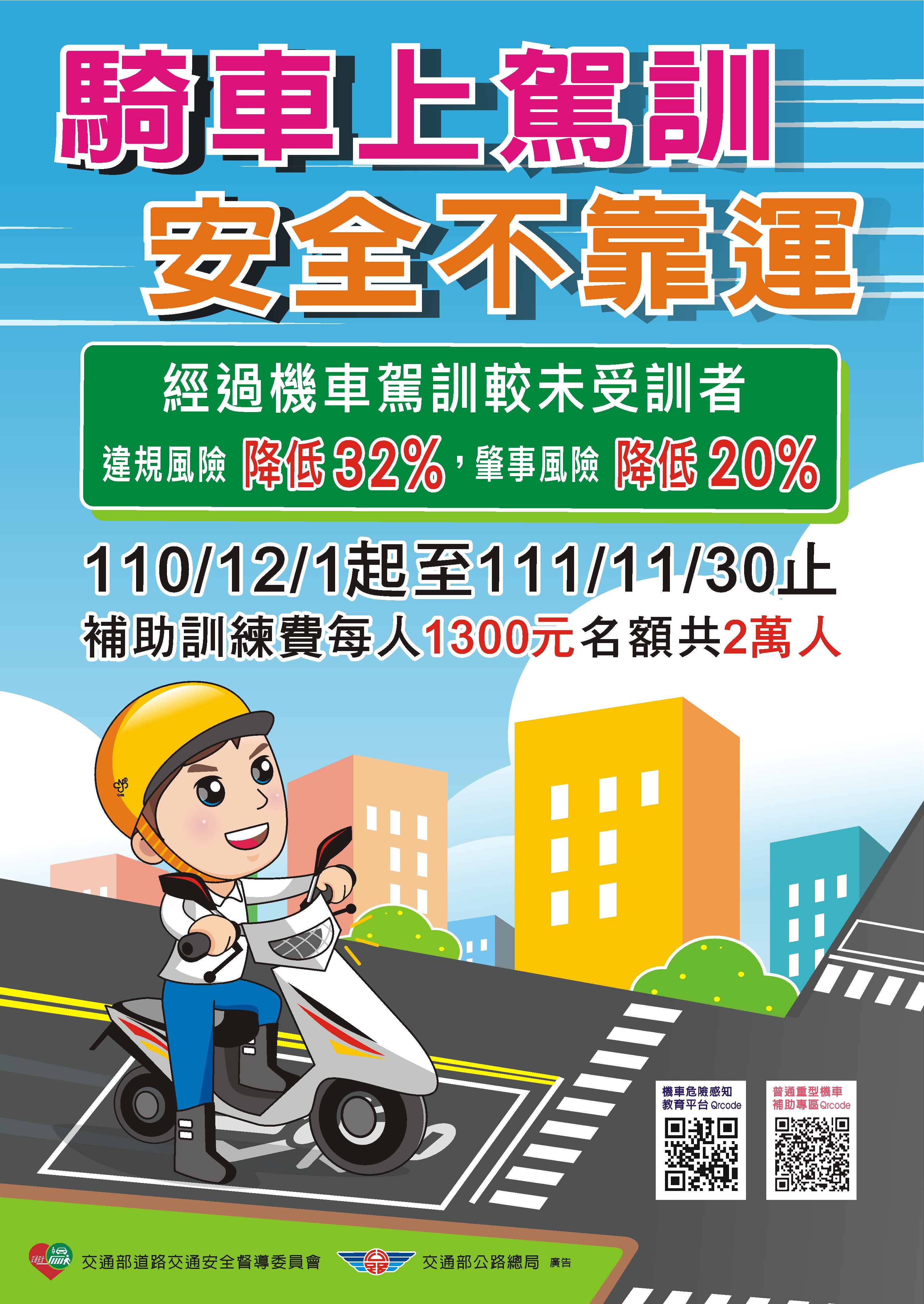 騎車上駕訓安全不靠運